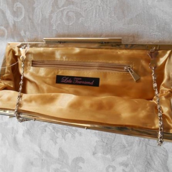 Gonna donate👜Lulu Townsend Metallic Gold Clutch👜 - Picture 4 of 4